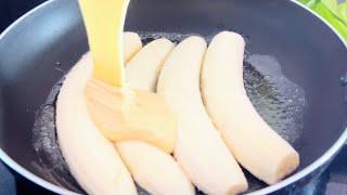 Bananas are so delicious when added with eggs and milk, banana pancakes, cooking | simple breakfast,