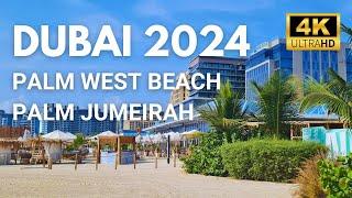 The BEST Beach in Dubai??  4K Walk from Nakheel Station to Palm West Beach Palm Jumeirah