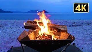 Relax in 40 minutes with 4K video of a bonfire on the beach