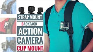 Backpack Clip Mount GoPro Camera | Review and Test | 360° Rotating Clip Mount | Strap Mount