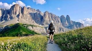 Silent Hiking 50 Miles on Alta Via 2 Dolomites Italy