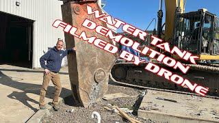 Water Tank Demolition filmed by drone