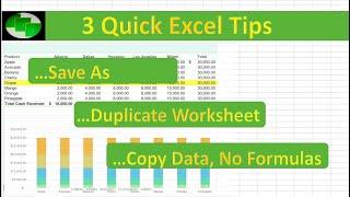 3 Quick Excel Tips