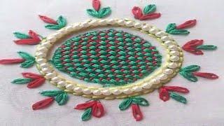 Hand Embroidery Checked Stitch and Beads work BY EASY LEARNING BY ATIB