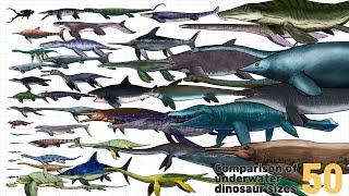 공룡 | Ancient marine repiles Size Comparison | 50 Sea Dinosaurs Size Comparison (Mosasaurus+49)