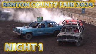 Night 1- Demolition Derby - Benton County Fair 2024