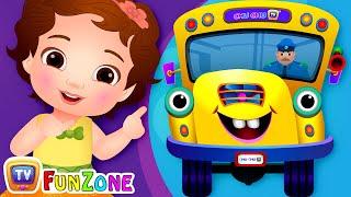 Wheels on the Bus Go Round and Round Rhyme – ChuChu TV Funzone Popular Nursery Rhymes