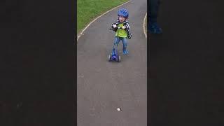 Wee Rowyn on his scooter