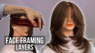 Easy! FACE FRAMING LAYERS HAIRCUT FOR LONG HAIR