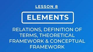 LESSON 8: RELATIONS, DEFINITION OF TERMS, THEORETICAL FRAMEWORK & CONCEPTUAL FRAMEWORK