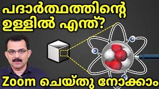 Molecules, Atom and nucleus structure malayalam പദാർത്ഥത്തിന്റെ ഉള്ളിൽ എന്ത് ? zoom ചെയ്തു നോക്കാം.