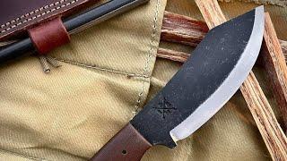 Hand forged bushcraft knife from Seth Miller!