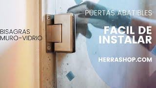 Cómo Instalar Puertas abatibles de baño Herralum con bisagras muro a vidrio