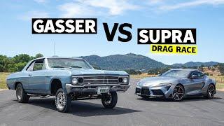 2020 Toyota Supra drag races 1966 Buick Gasser