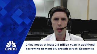 China needs at least 2.5 trillion yuan in additional borrowing to meet 5% growth target: Economist