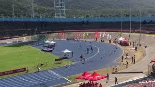 Corporate Area Champs. Shantamoi Brown of KC winning the Class 2 400m hurdles