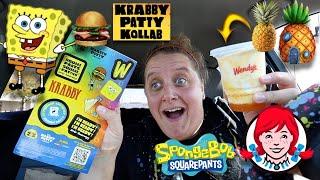 Trying Wendy's NEW Krabby Patty Meal // Spongebob Collab !!