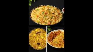 3 Easy Lunch Recipes | Variety Rice Recipes | Kids Lunch Box Recipes | Instant Lunch Box Recipes