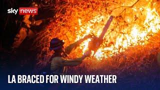 LA fires: Winds expected to pick up to fan LA flames