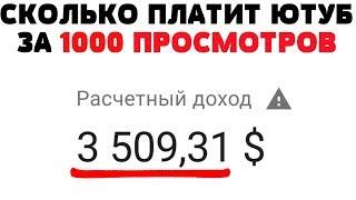 Сколько платит Ютуб за 1000 просмотров