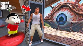 Shin Chan & Franklin Hiding From Monster inside His House in GTA 5 in Telugu | Dhanu Dino