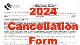 2024 Cancellation of Contract - C.A.R. Form CC - Cancel Real Estate Transaction Realtor Tutorial