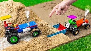 Diy mini tractor trolley sand loading science project | Diy truck @sunfarming7533