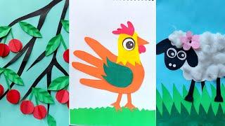 Simple DIY PaperCrafts for Beginners | Craftmerint |Easy Paper Rooster Tree Cherry Tree Sheep