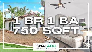 Poolside Accessory Dwelling Unit Video Tour - 1BR 1BA - 750 sqft - Carlsbad CA - Snap ADU