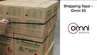 Omni 55 Strapping Tape: Ideal for temporary pallet load containment.