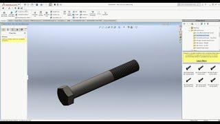 SolidWorks How to - Using the tool box to create standard components (bolt and nut)