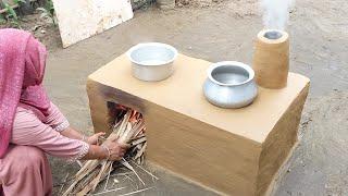 How to make Best Multi-Burner Smokeless Stove ।Primitive Outdoor Kitchen।Cooking Chulha Making#viral