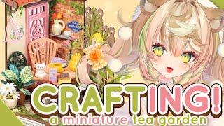  CRAFTS!  BUILDING A MINIATURE TEA GARDEN!  HANDCAM【Daisy Dandelion | #idolEN3】