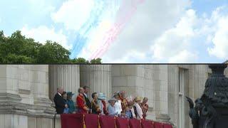 Military aircraft fly over Buckingham Palace for Jubilee | AFP