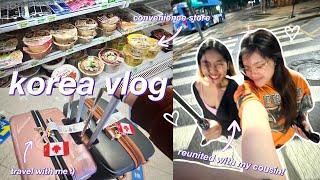 travel with me to korea  seoul vlog | arrival, reuniting with my cousin, convenience store