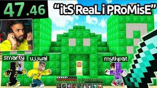 Fake speedrun in Minecraft  techno gamerz, bbs, live Insaan, gamerfleet, yessmartypie