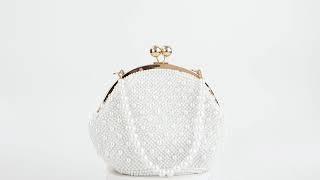 Handmade Luxury Pearl Clutch bags Women Purse Diamond Chain white Evening Bags for Party Wedding