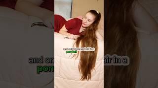 Most common Q’s about my knee length hair!️ #hair #hairstyle #longhair #hairtutorial #youtubeshorts