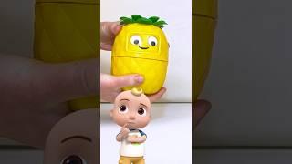 What's inside the YELLOW Pineapple ?! Fruit Hiding Game ! #cocomelon #shorts