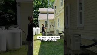 This extension ladder attachment makes life easy! #diy #construction #remodeling #hgtv #carpentry