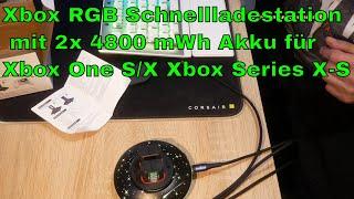 Xbox RGB Schnellladestation mit 2x 4800 mWh Akku für Xbox One S X Xbox Series X-S