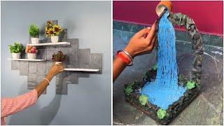 Creative DIY Home Decor: Floating Shelves and Miniature Waterfall Fountain