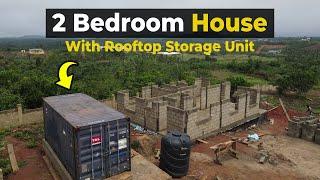 A Simple 2 Bedroom House Design with a Rooftop Storage Unit