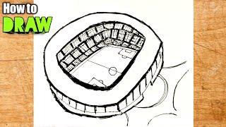 How to draw Football Stadium - Very Easy - SHN Best Art