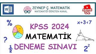 DGS 2024 SORU BENZERLERİNDEN HAZIRLANMIŞ KPSS DENEMESİ(30 SORU)