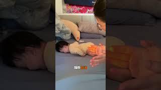 硬逼嫩嬰學習翻身，麵粉很開心的被虐待#金麵粉 #嫩嬰  #嬰兒 #森山饅頭一家人 #森山饅頭人 #饅頭攝攝