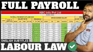 How to make Payroll in Excel for beginners | Payroll Calculation as per Labour Laws