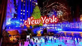 NEW YORK Christmas Walk   Holiday Season in Manhattan Walking Tour 4K