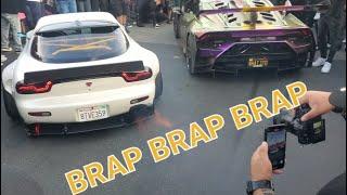 BIG TURBO ROCKET BUNNY RX-7 SURPRISES ALEX CHOI'S HEAVILY MODIFIED LAMBORGHINI IN 2 STEP BATTLE