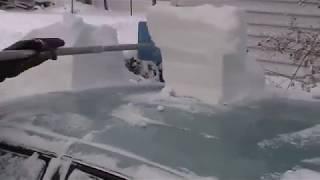 How To Clear 14 Inches Of Snow Off Vehicle In 10 Seconds With SnoBrum